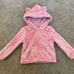 Pink fuzzy hoodie toddler